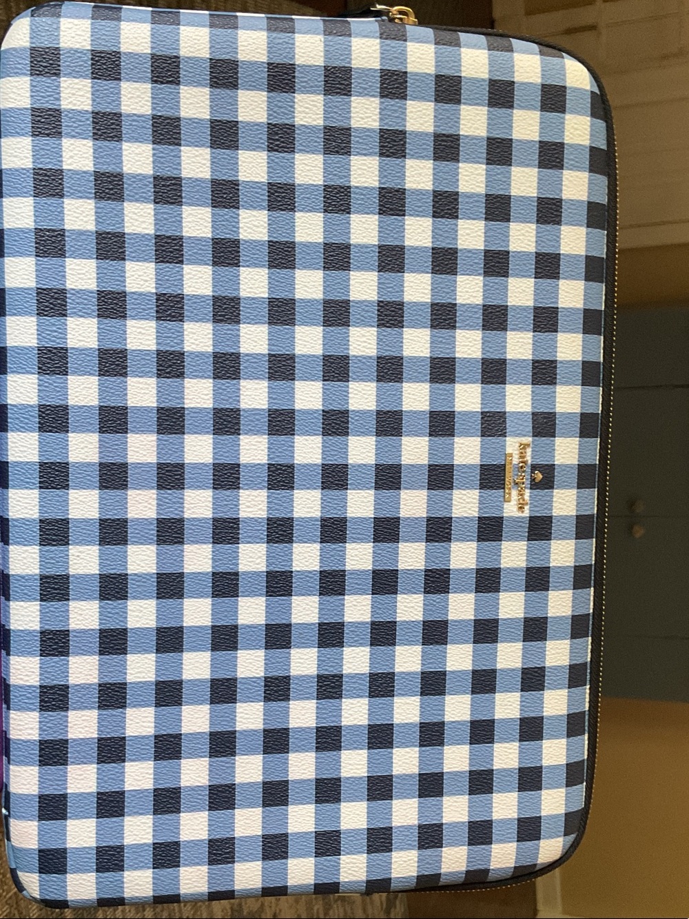 kate spade Blue and White Gingham Laptop Case